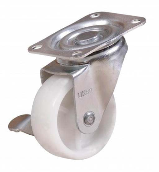 UKEN CASTER WHEEL- NYLON SWIVEL WITH BRAKE