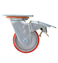 CASTER WHEEL PU 8" SWIVEL WITH BRAKE-UKEN