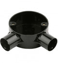 PVC CIRCULAR BOX 25MM 2WAY ANGLE