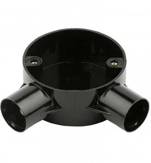 PVC CIRCULAR BOX 25MM 2WAY ANGLE