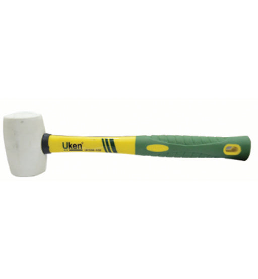 UKEN RUBBER HAMMER 12 OZ FIBER HANDLE (WHITE)