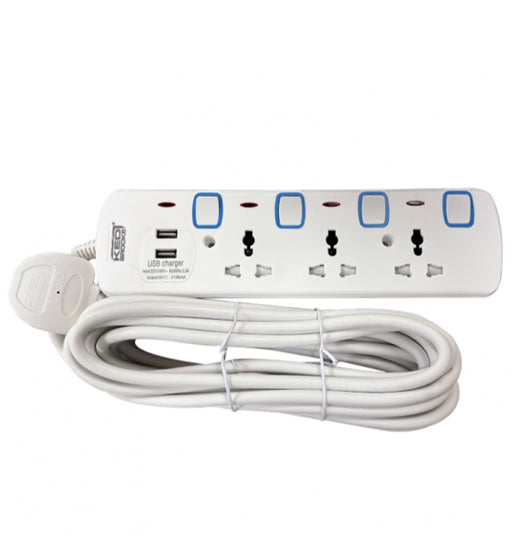 EXT REEL 3 WAY 5MTR 2USB UNIVERSAL TYPE-KEDBROOKE