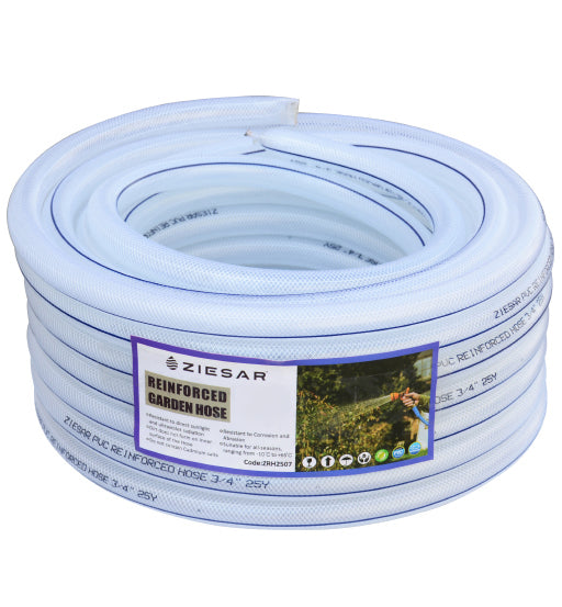 REINFORCED HOSE 1/2" X 25Y CLEAR ZIESAR
