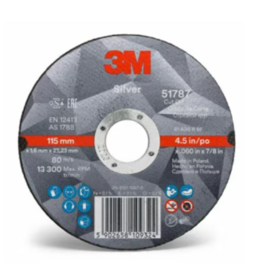 3M SILVER CUTTING DISC 4.5" X 1MM