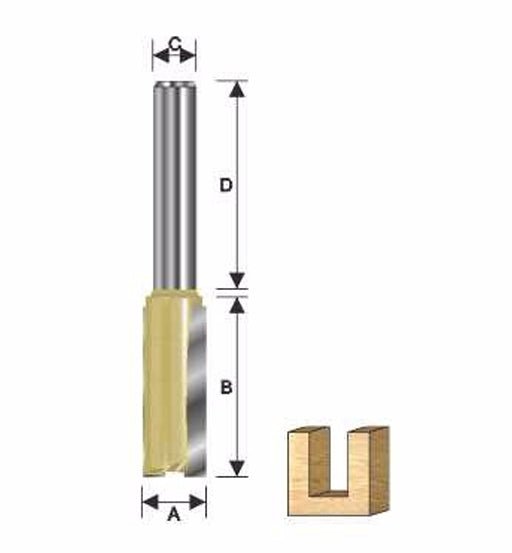 ARDEN ROUITER BIT STRAIGHT 2 X 6 X 6MM