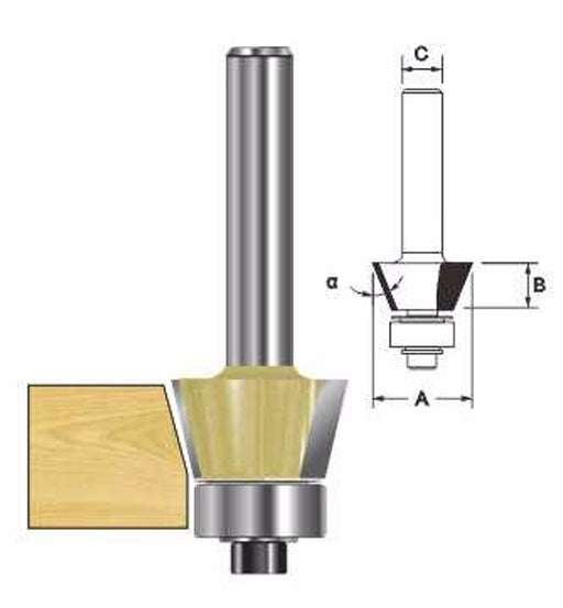 ARDEN ROUTER BIT BEVEL TRIM CUTTER 19X10X8MM