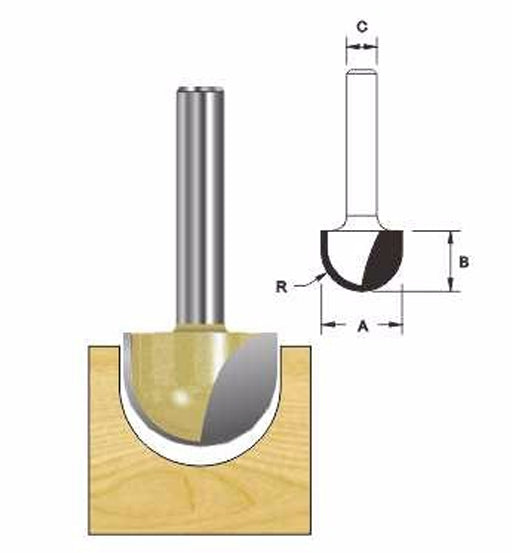 ARDEN ROUTER BIT CORE BOX 9.5 X 6MM