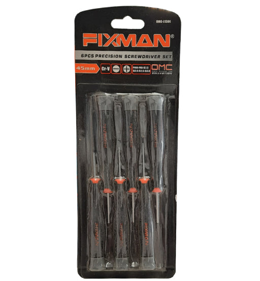 PRECISION SCREW DRIVER SET 6PC MIX2" H/D FIXMAN