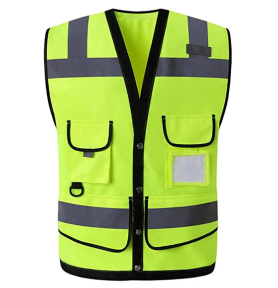 Safety Vest Men's High Visibility Waistcoat Multi-pocket Construction ...